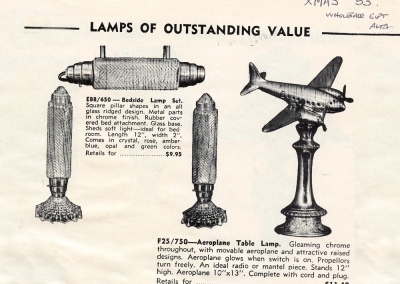 Vintage ad for Art Deco airplane lamp