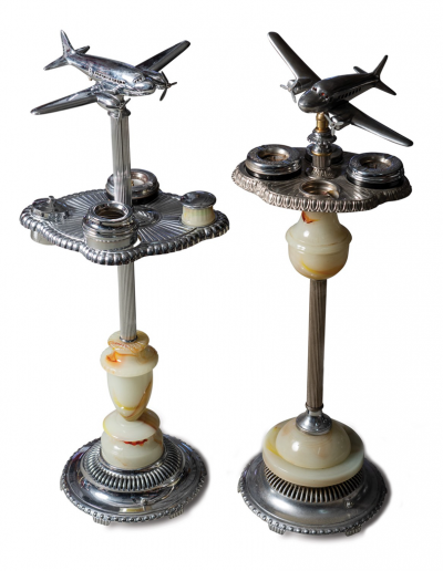 Collectable Airplane lamp floor stand with ashtrays