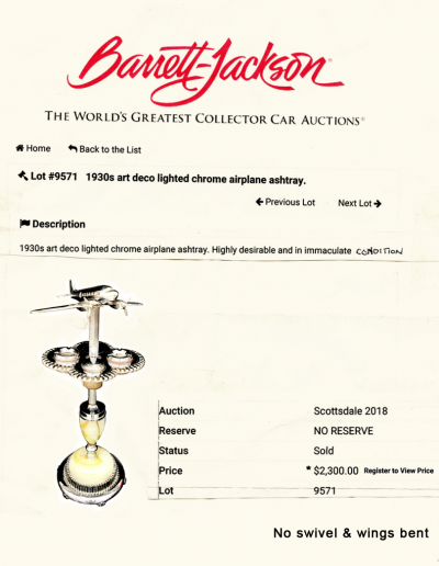 Airplane lamp bannett jackson auction results